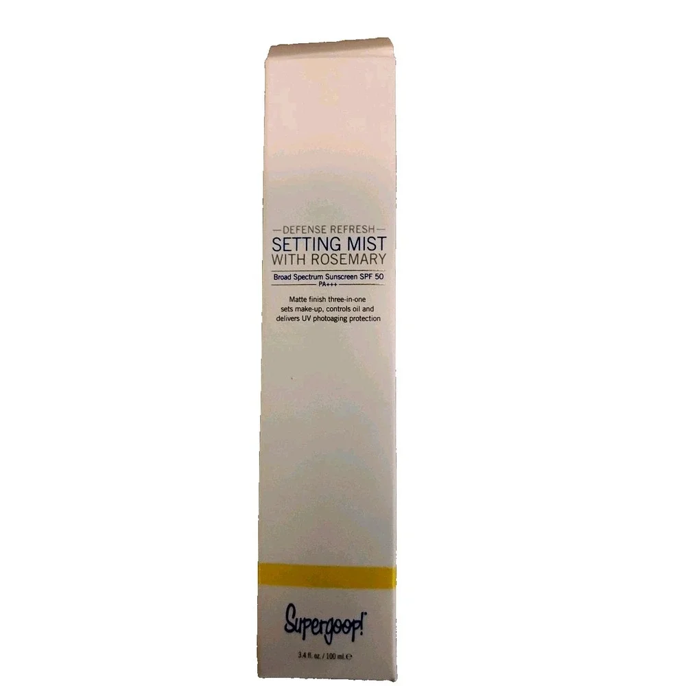 Supergoop! Defense Refresh Setting Mist With Rosemary 3.4 Oz New!